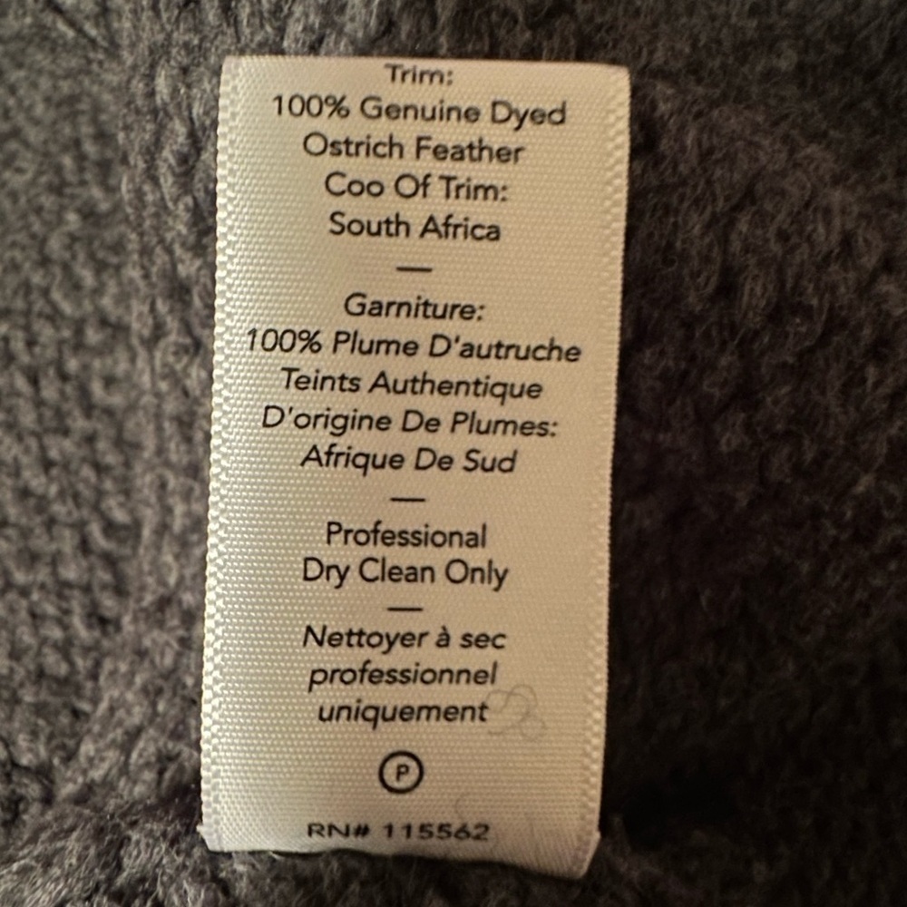 ELIZABETH AND JAMES Grey with Pink Ostrich Feather Trim Sweater size medium - Picture 8 of 10